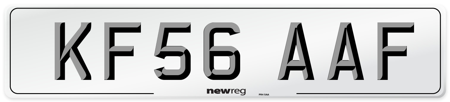 KF56 AAF Number Plate from New Reg